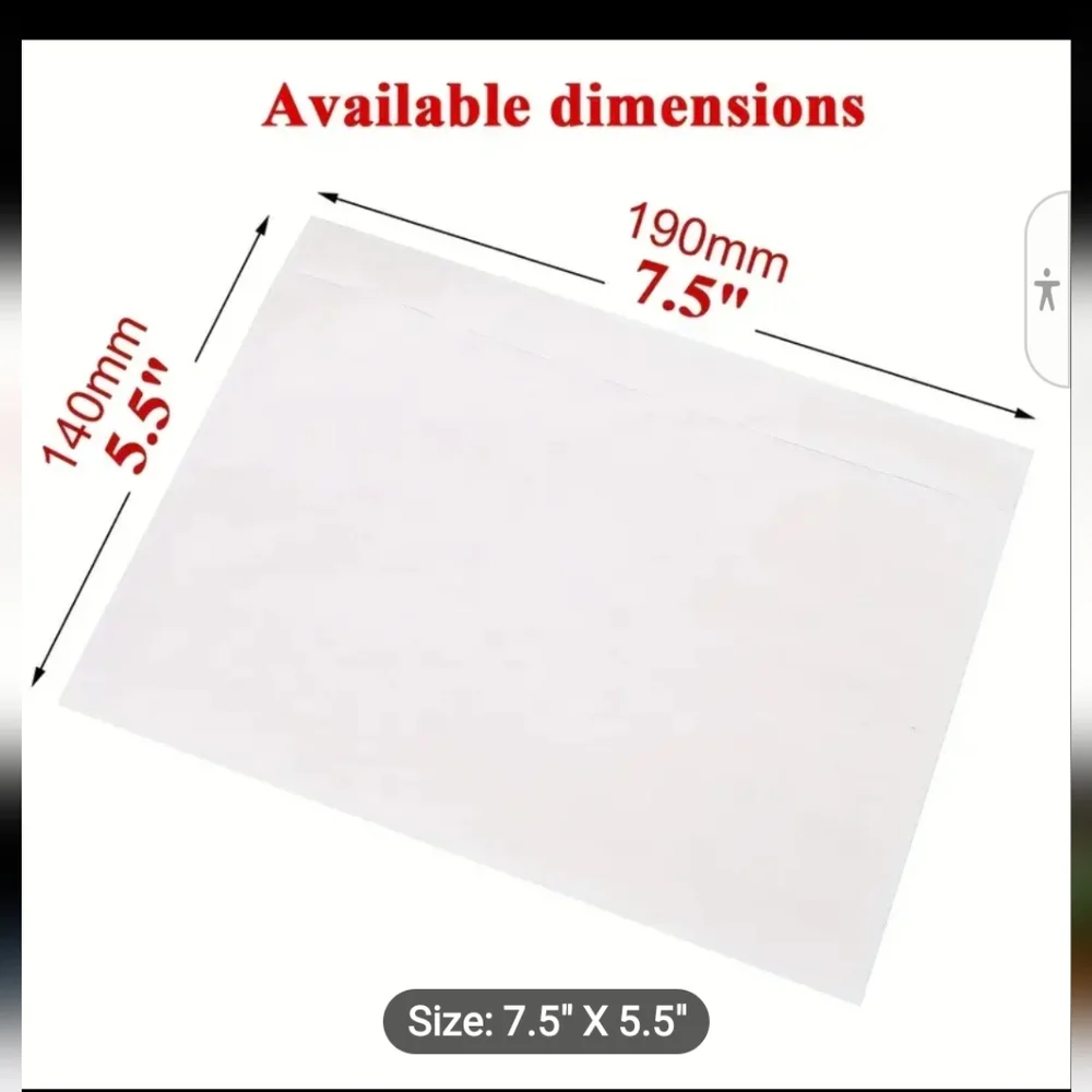 25ct. Clear Adhesive Shipping Labels/Invoice Pocket